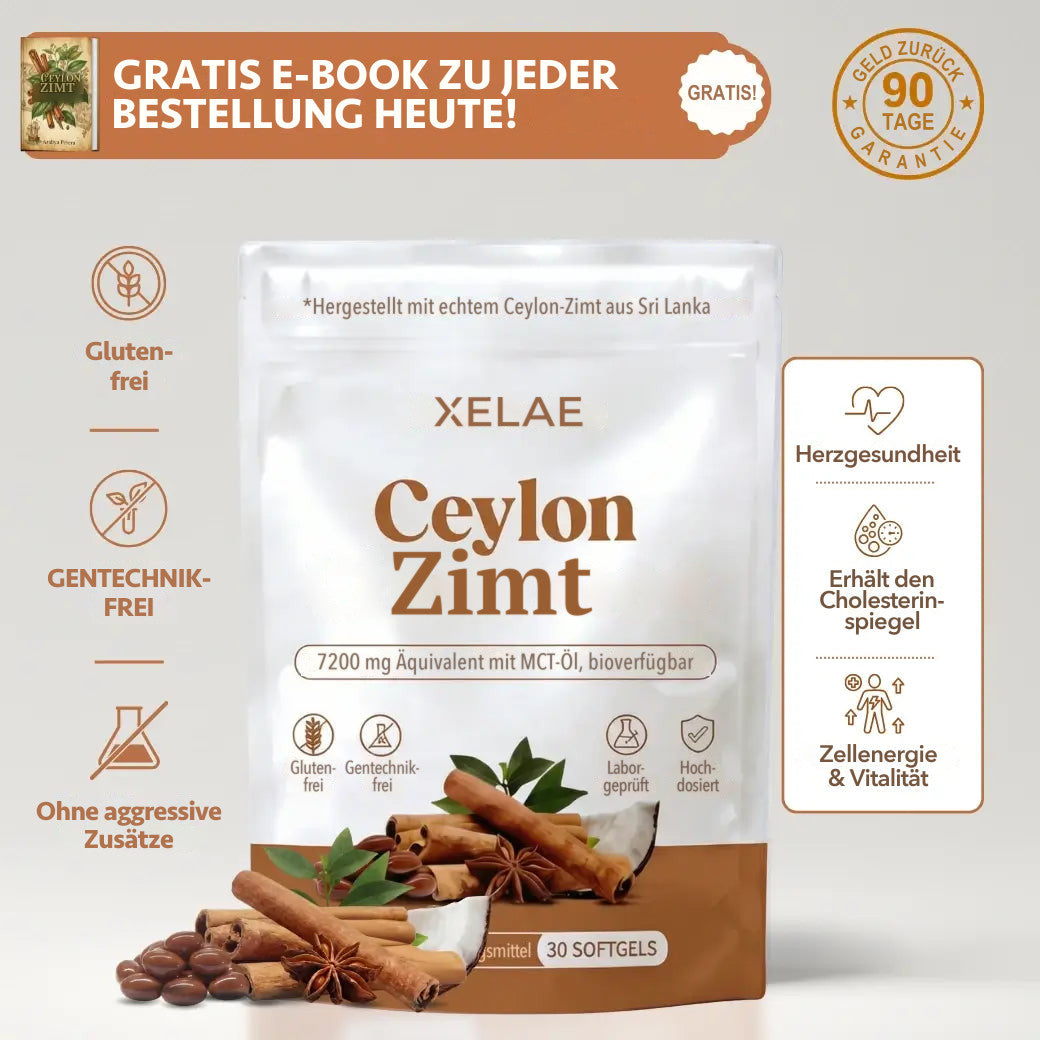 XELAE Ceylon Zimt Softgels, Beutel mit 30 Softgels