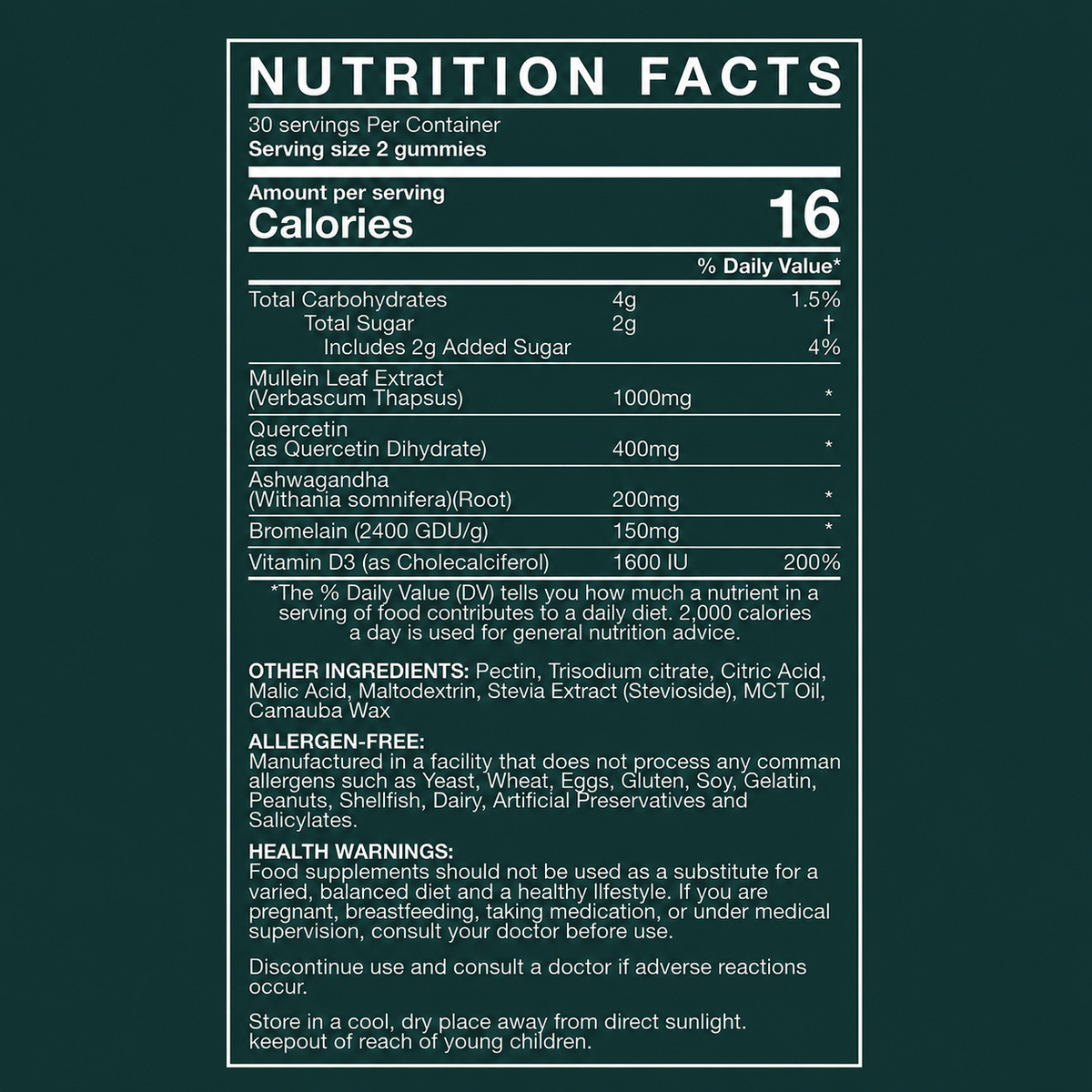 Informations nutritionnelles