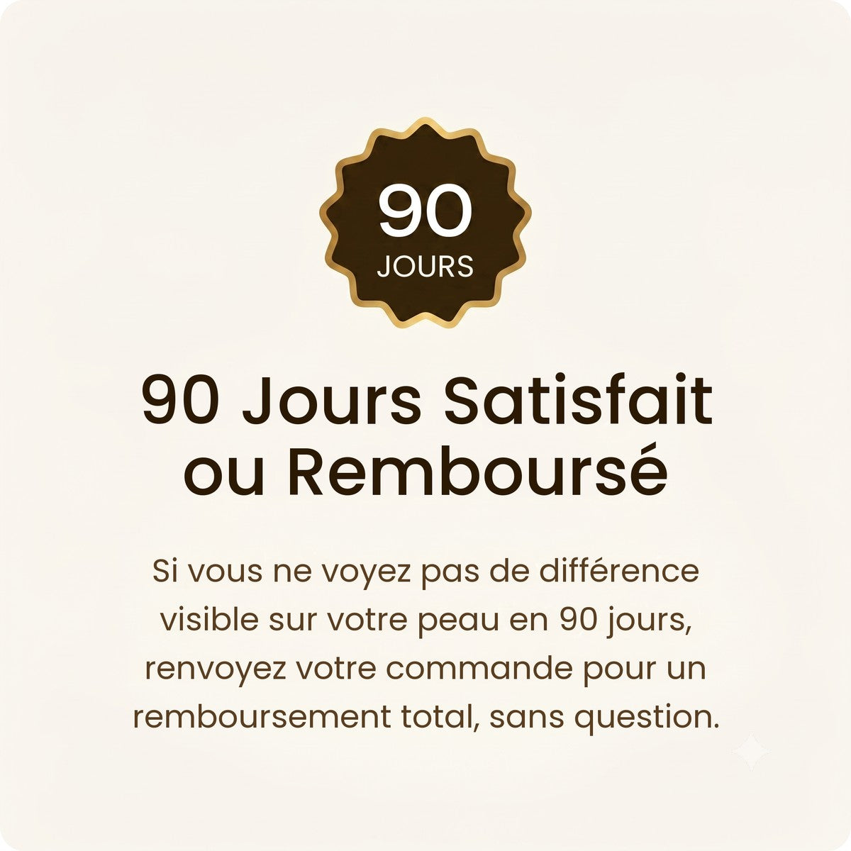 Garantie satisfait ou rembourse 90 jours