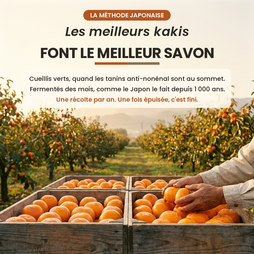 Les meilleurs kakis font le meilleur savon, méthode japonaise