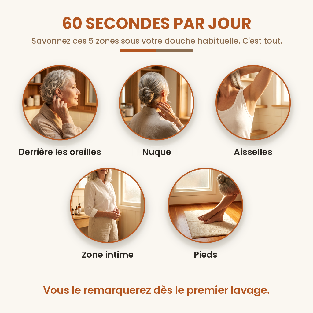 60 secondes par jour, les 5 zones à savonner