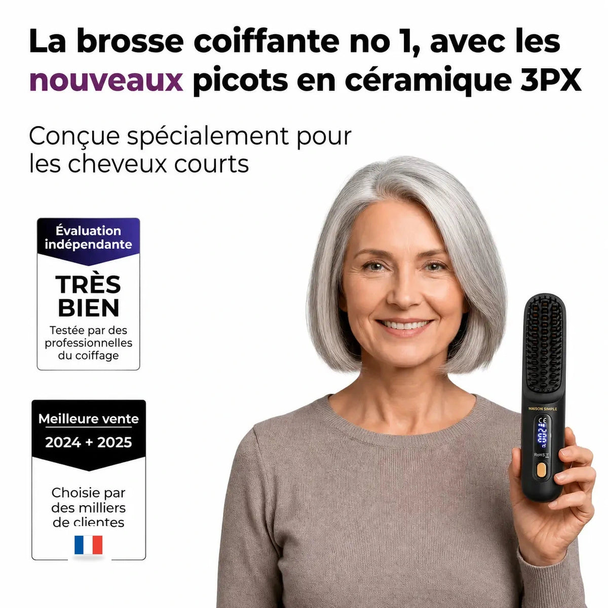 01 brosse coiffante no 1 picots ceramique 3PX