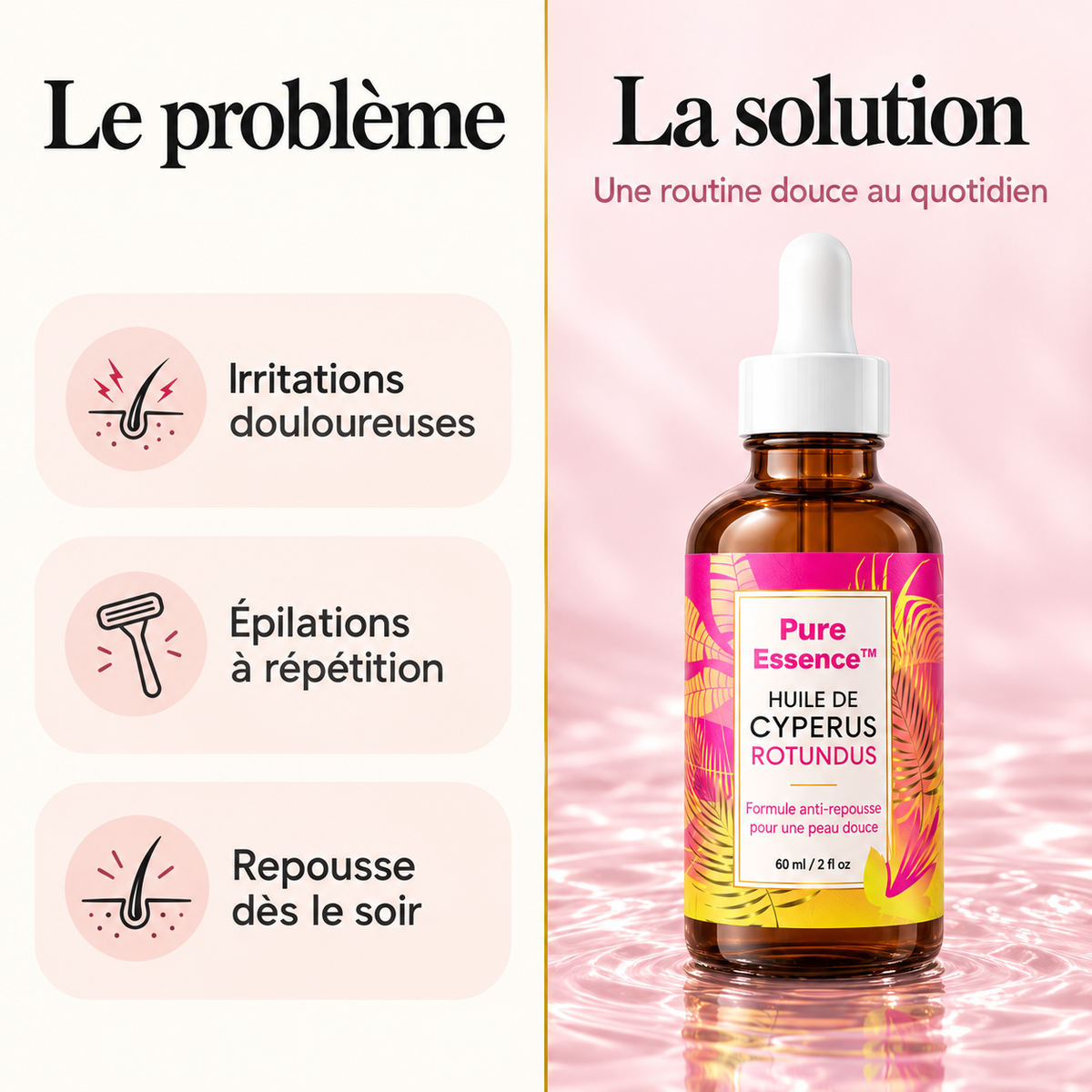 Le problème du rasage et la solution Pure Essence