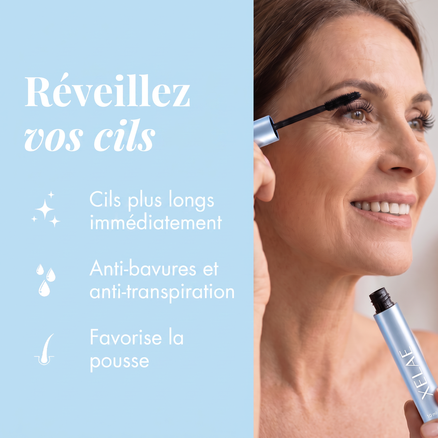 Réveillez vos cils avec le Mascara Sérum de Croissance XELAE