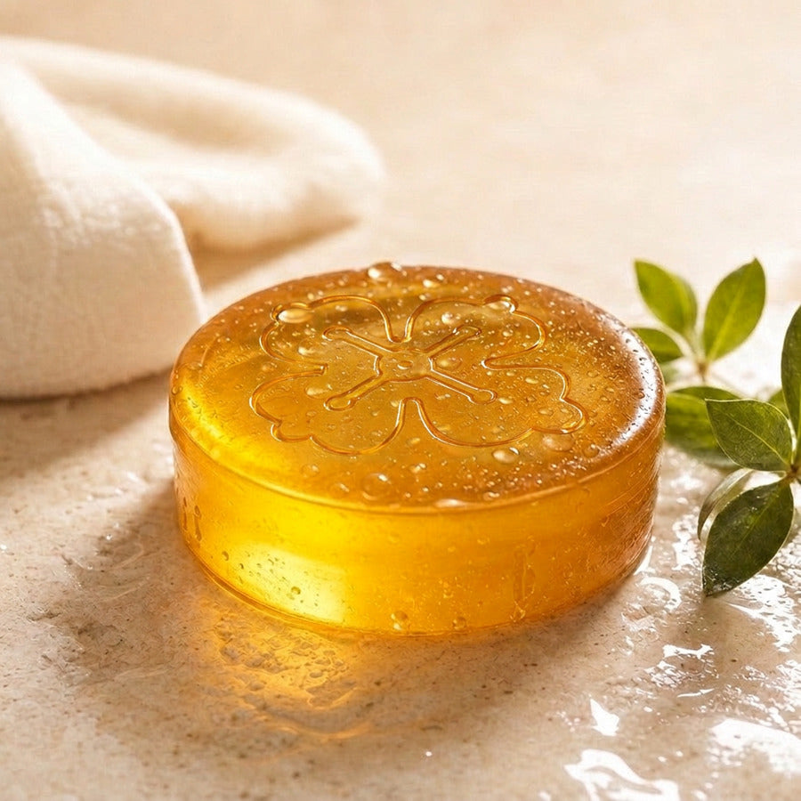 Savon KAKISEN ambré, à la sortie de la douche